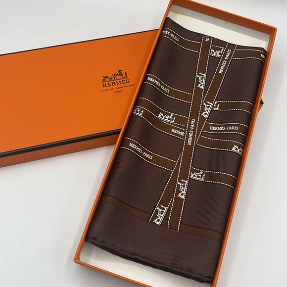 Hermes Ribbon Scarf and Box 16.5” x 16.5” - Picture 1 of 12